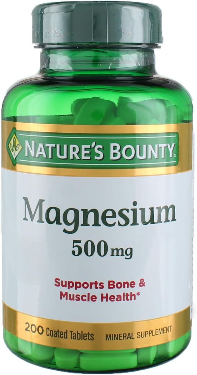2 Pack Nature's Bounty Magnesium 500 mg Tablets - 400 Count