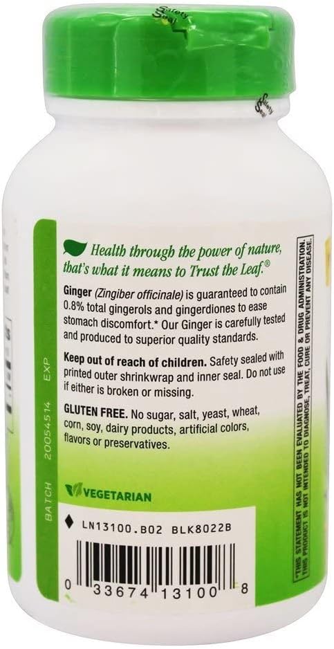 2 Pack Nature's Way Premium Herbal Ginger Root Digestive Support 550 mg 100 Vegetarian Capsules