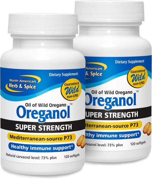 2-Pack North American Herb & Spice Oreganol P73 Softgels - Immune System Support - Non-GMO, Vegan - 240 Servings