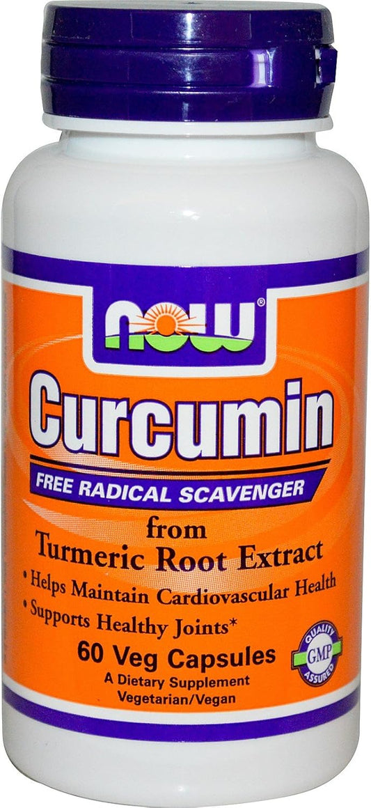 2-Pack NOW Foods Curcumin 60 VegiCapsules - Natural Turmeric Supplement for Joint Support and Overall Health