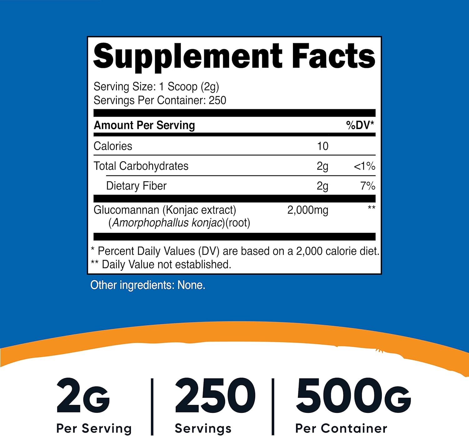 2-Pack Nutricost Glucomannan Powder 500G - Weight Loss Support Supplement