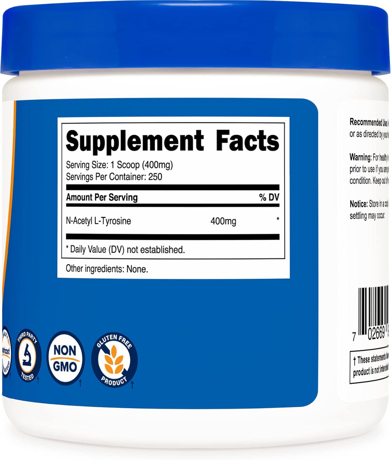 2 Pack Nutricost Pure N-Acetyl L-Tyrosine (NALT) Powder - 200 Grams total