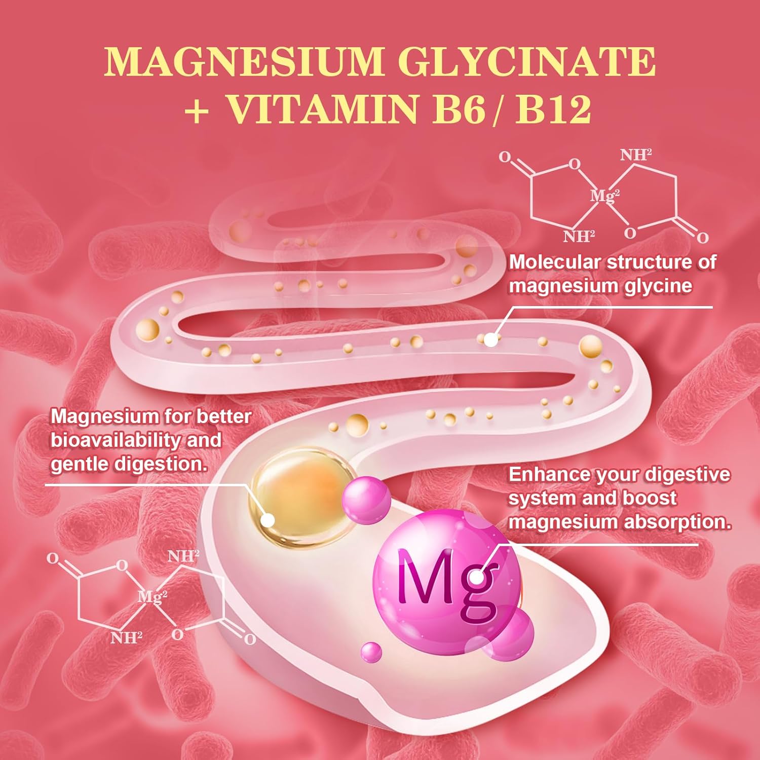 2 Pack of B BEWORTHS 600 Mg Magnesium Glycinate Gummies with Magnesium Malate, Citrate, & Potassium for Night & Joint Support, Energy Boost - Vegan & 0-Sugar - Raspberry Flavor - 120 Count
