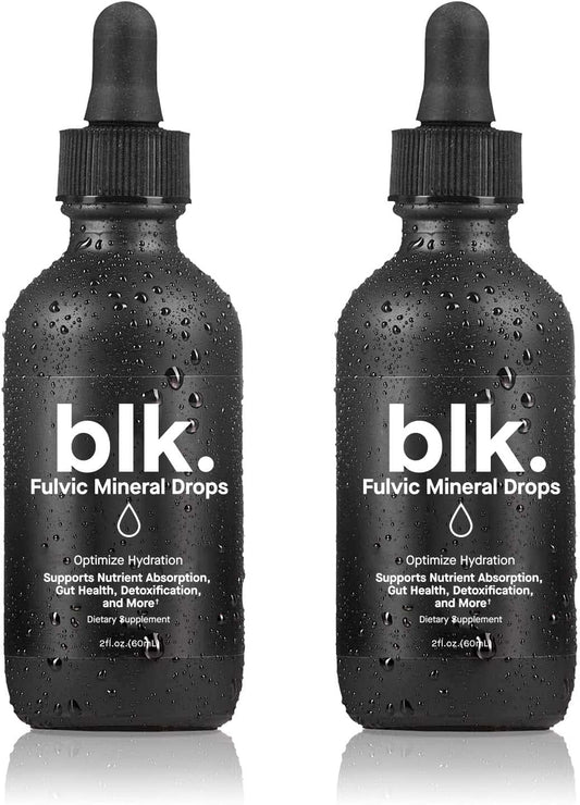 2-Pack of blk. PH 8+ Natural Mineral Alkaline Water Drops with Electrolytes, Fulvic, and Amino Acids