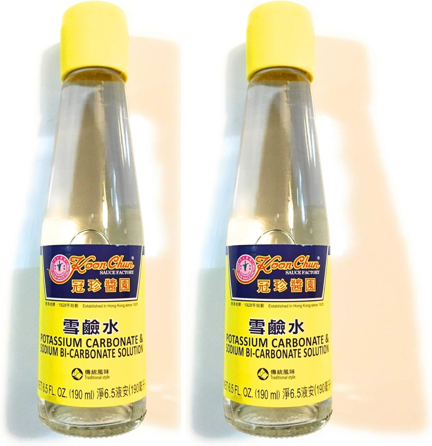 2 Pack of Koon Chun Potassium Carbonate and Sodium Bicarbonate Solution 8.5 Oz for Cleaning and Cooking