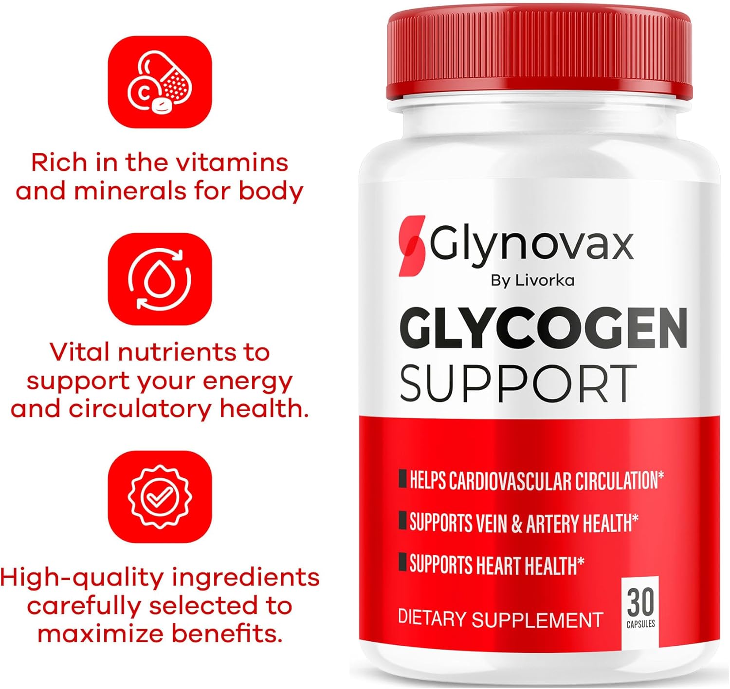 2 Pack of LIVORKA Glynovax Pills for Optimal Health Support - All-Natural Advanced Formula with 60 Capsules for 2 Months