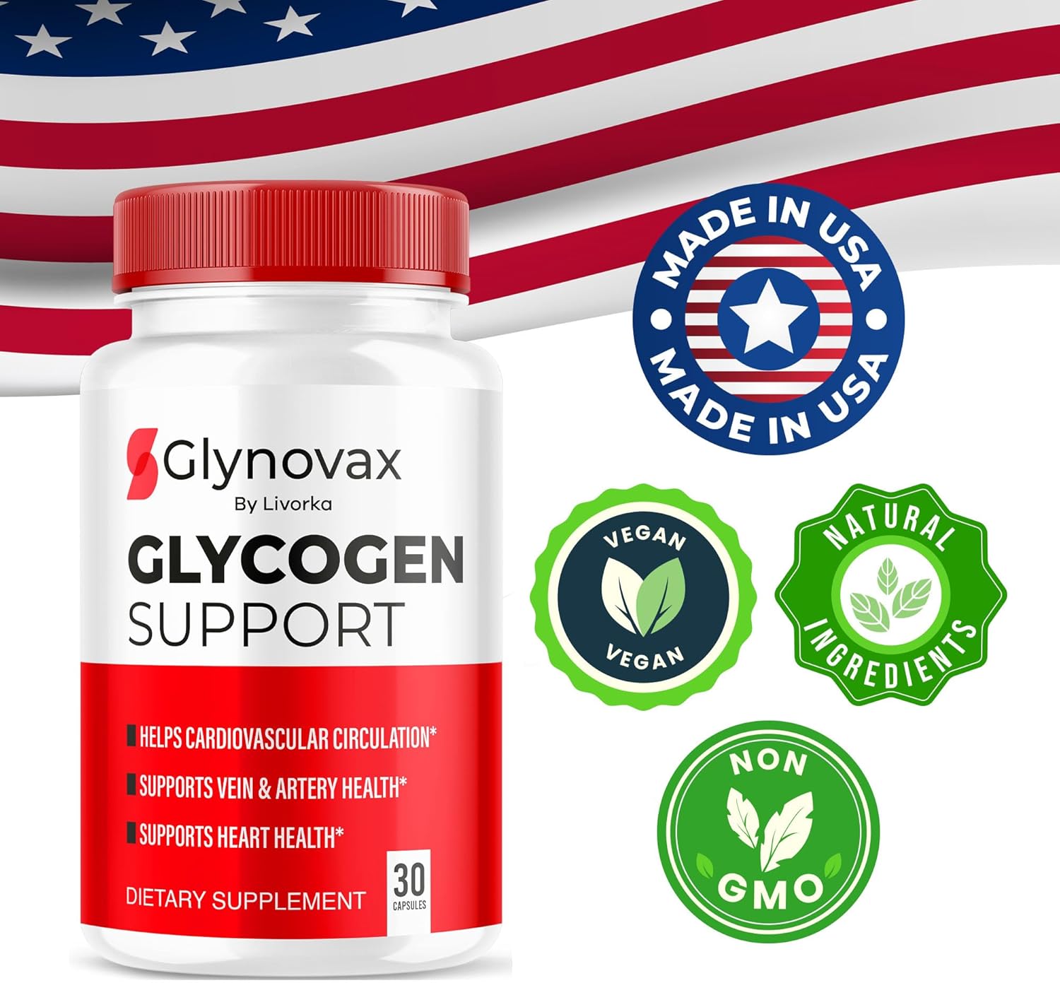 2 Pack of LIVORKA Glynovax Pills for Optimal Health Support - All-Natural Advanced Formula with 60 Capsules for 2 Months