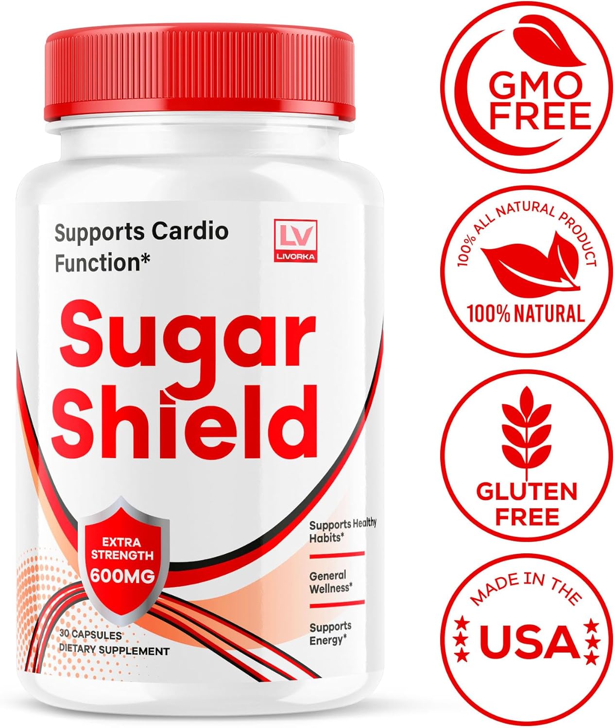 2 Pack of LIVORKA Sugar Shield Blood Support Capsules - All Natural Advanced Formula with Positive Reviews - 60 Caps