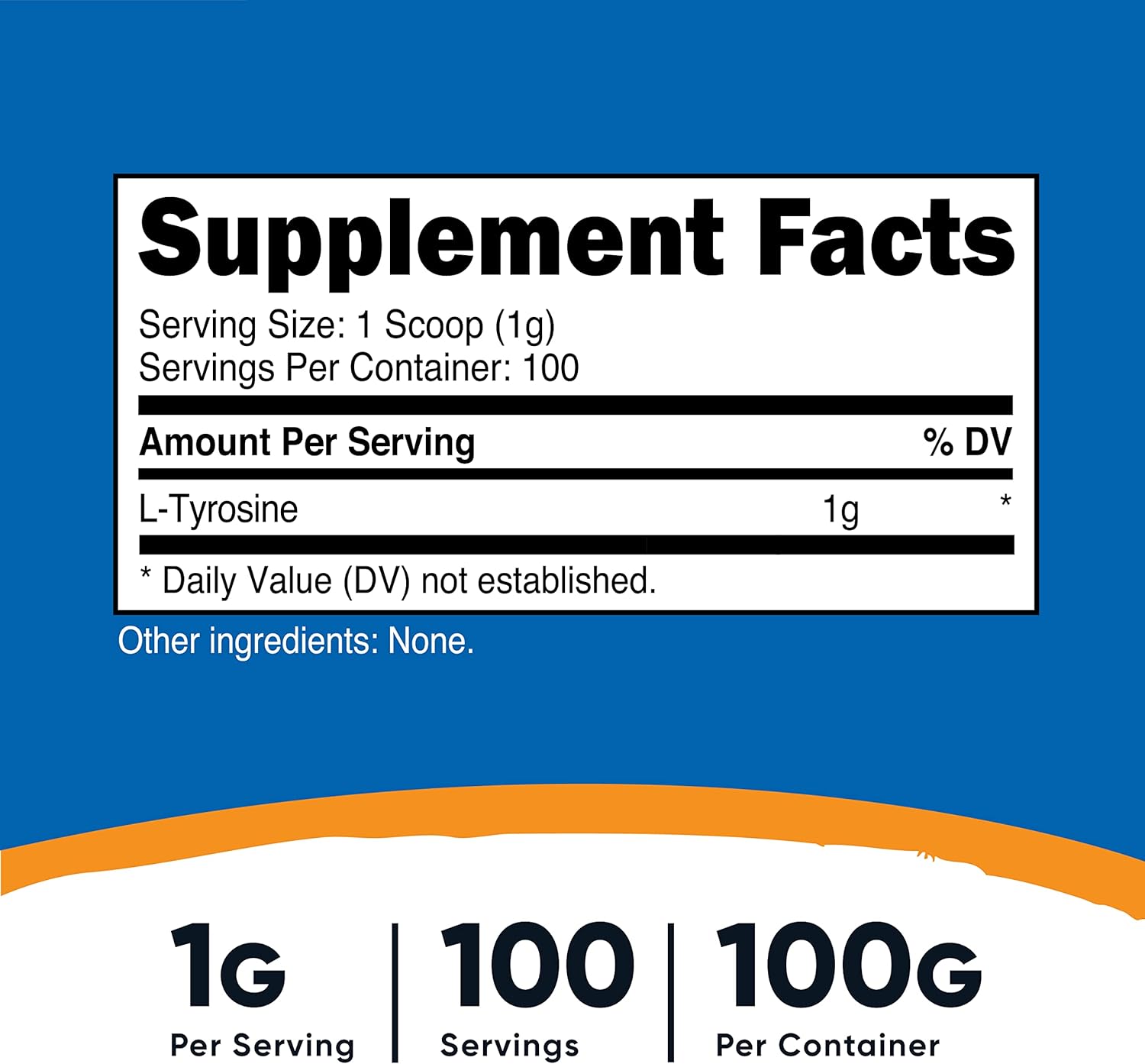 2 Pack of Nutricost L-Tyrosine Powder - 100g Per Bottle, 1g Per Serving - 200g Total