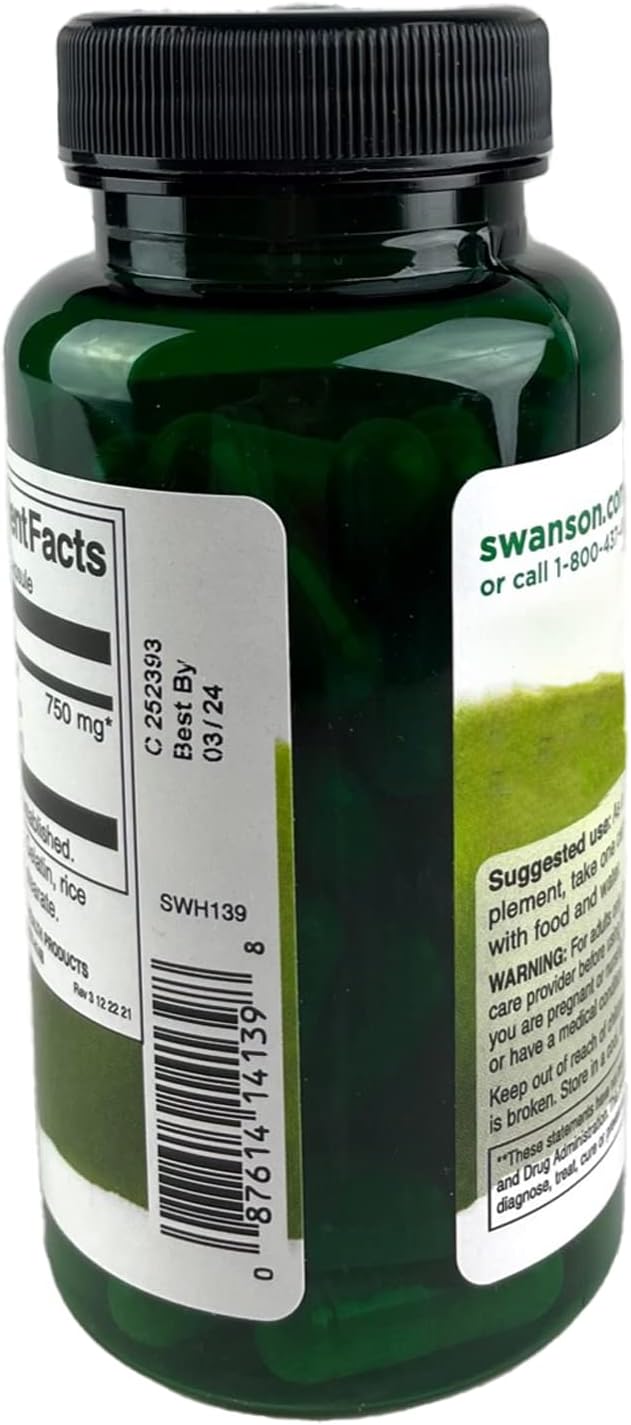 2 Pack of Swanson Olive Leaf Extract Capsules - High Oleuropein Content (60 Capsules, 750mg)