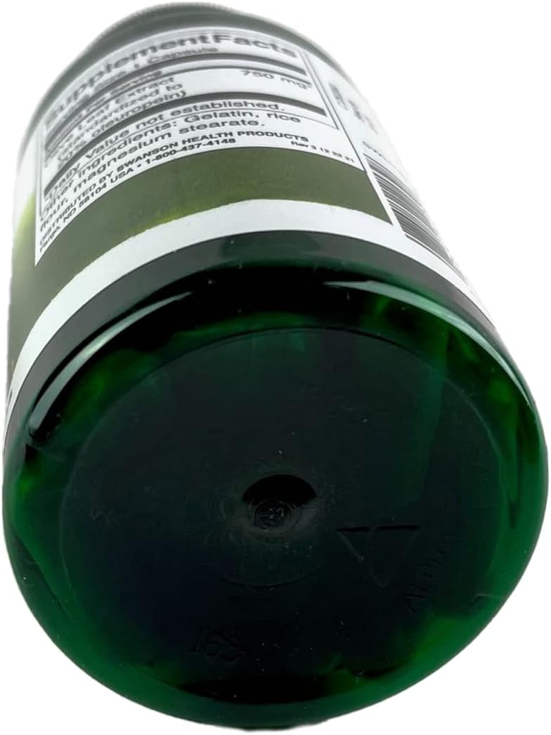 2 Pack of Swanson Olive Leaf Extract Capsules - High Oleuropein Content (60 Capsules, 750mg)