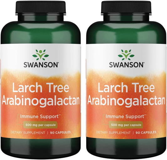 2 Pack of Swanson Ultra Larch Tree Arabinogalactan 500 mg Capsules - 90 Count