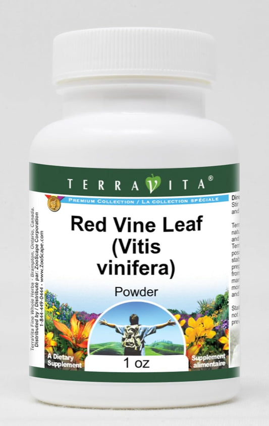 2 Pack of Terravita Red Vine Leaf (Vitis vinifera) Powder - 1 oz (ZIN: 511413)