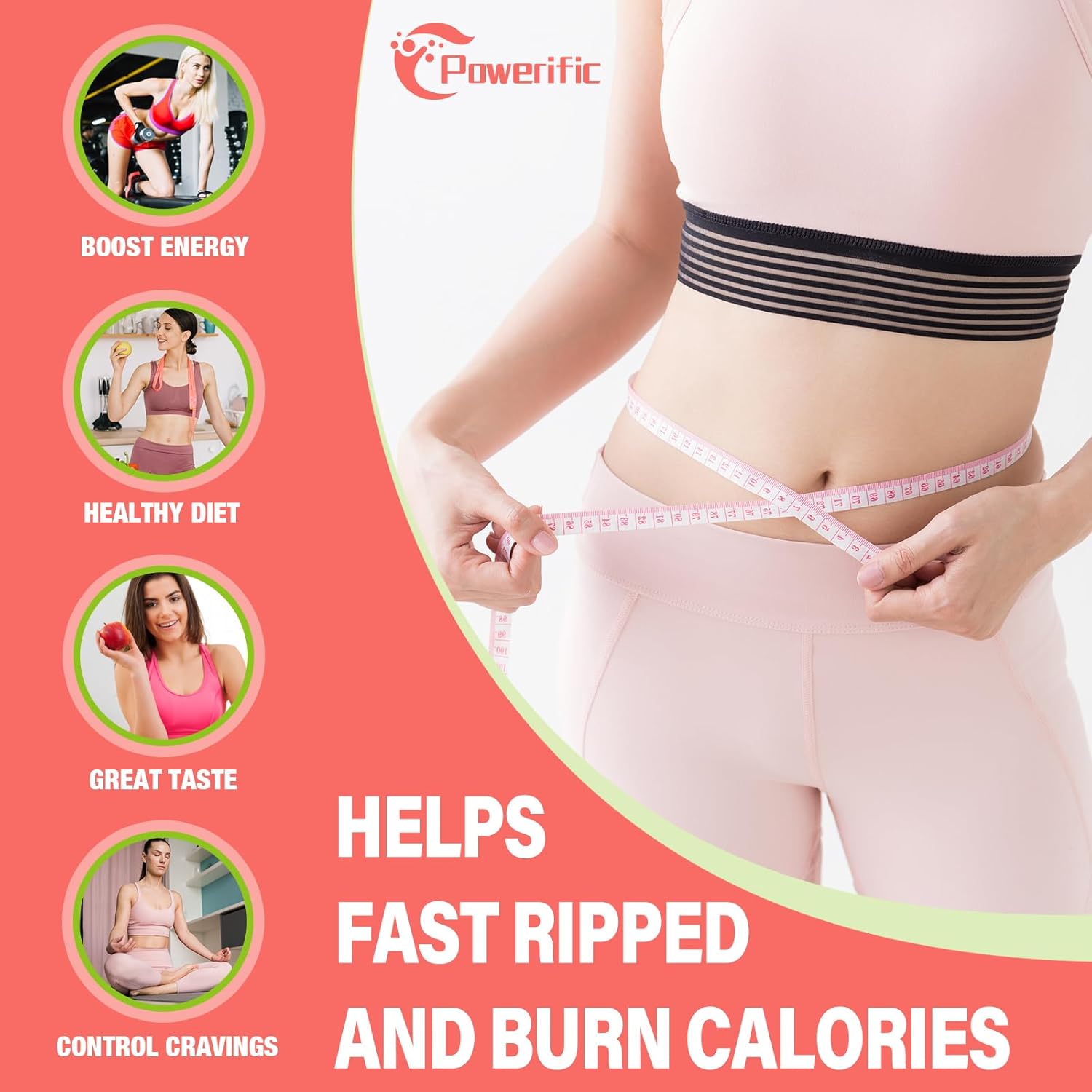 2-Pack Powerific Apple Cider Vinegar Gummies with Mother - 2000mg Strength, Probiotics, Vitamin B12 - Digestion, Metabolism, Cleanse & Detox