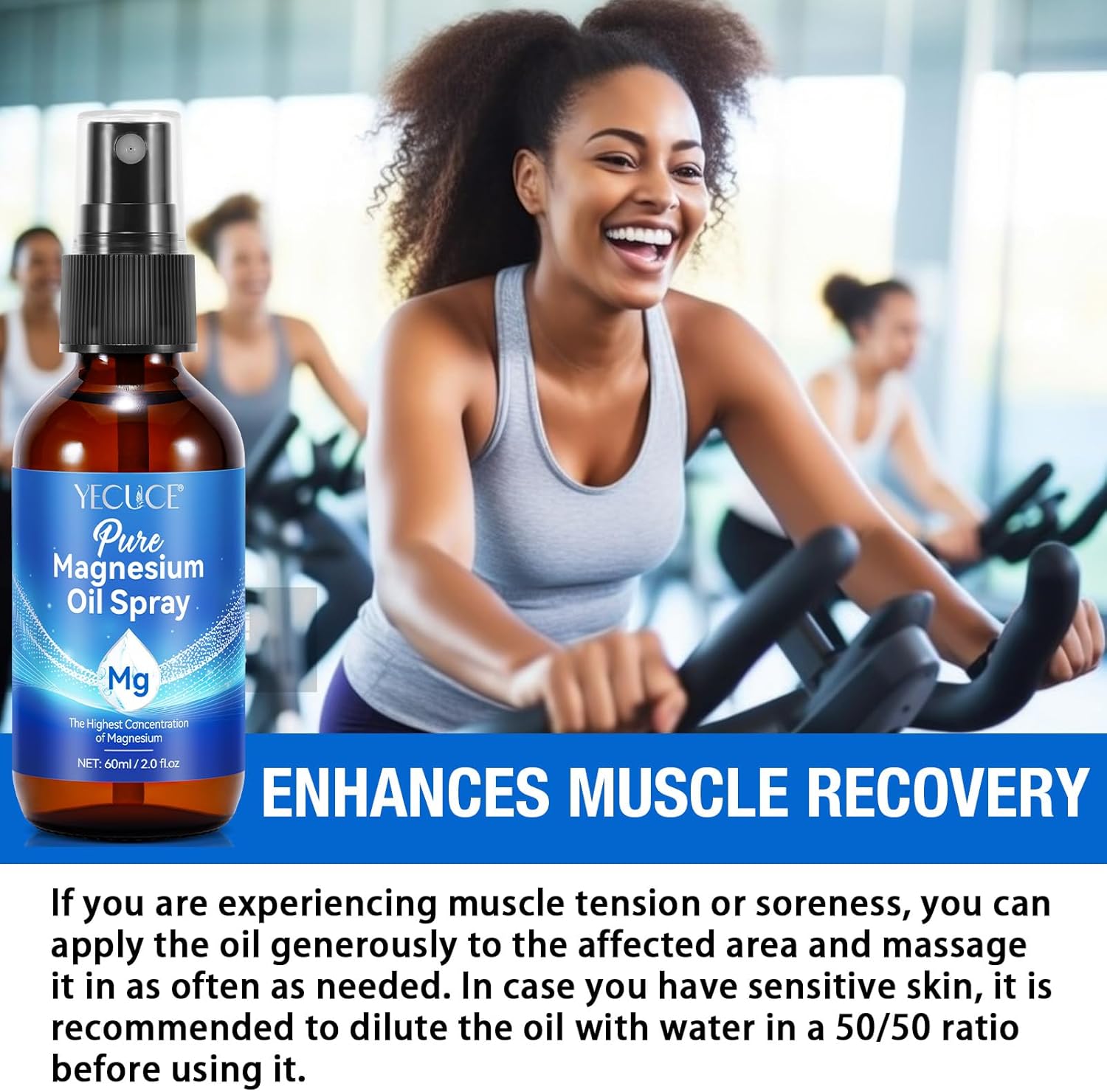 2 Pack Pure Magnesium Oil Spray - Organic High Concentration Topical Glass Bottle - Easy Absorption - Replenish Body's Magnesium - 4 fl oz