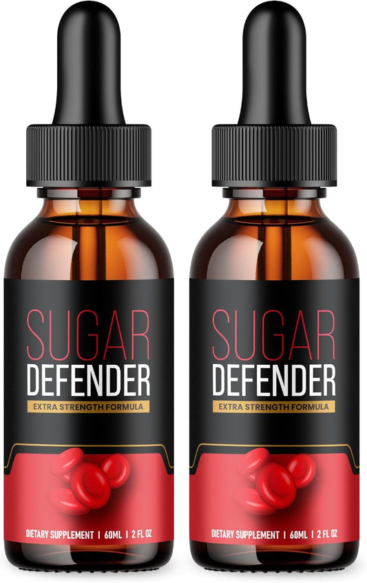 2 Pack Purvia Sugar Defender Drops - Official Formula for Blood Sugar Support - Extra Strength Advanced Liquid Supplement with Chromium - SugarDefender 24 Drops