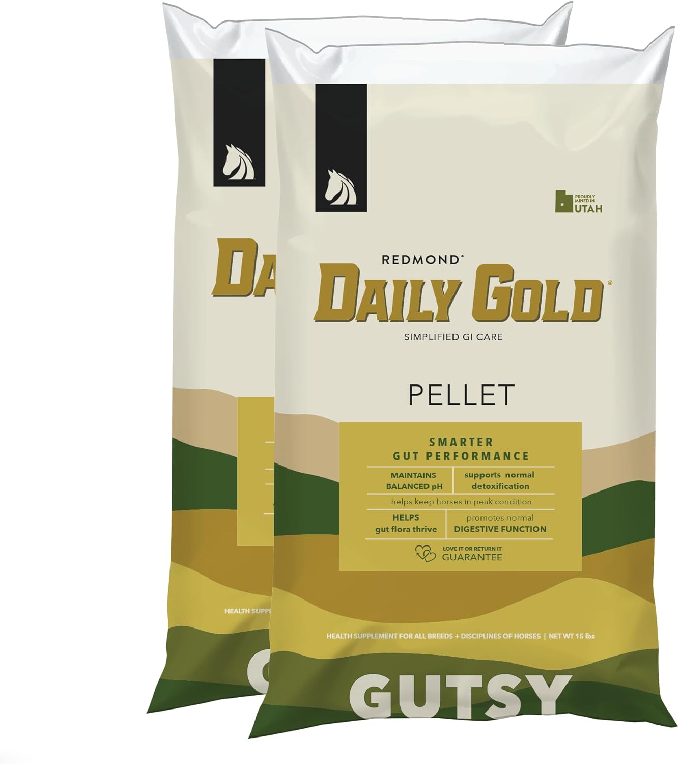 2 Pack REDMOND Daily Gold Pellets: Natural Stress Relief Clay for Equine Gastric Ulcers - BoostGo Australia