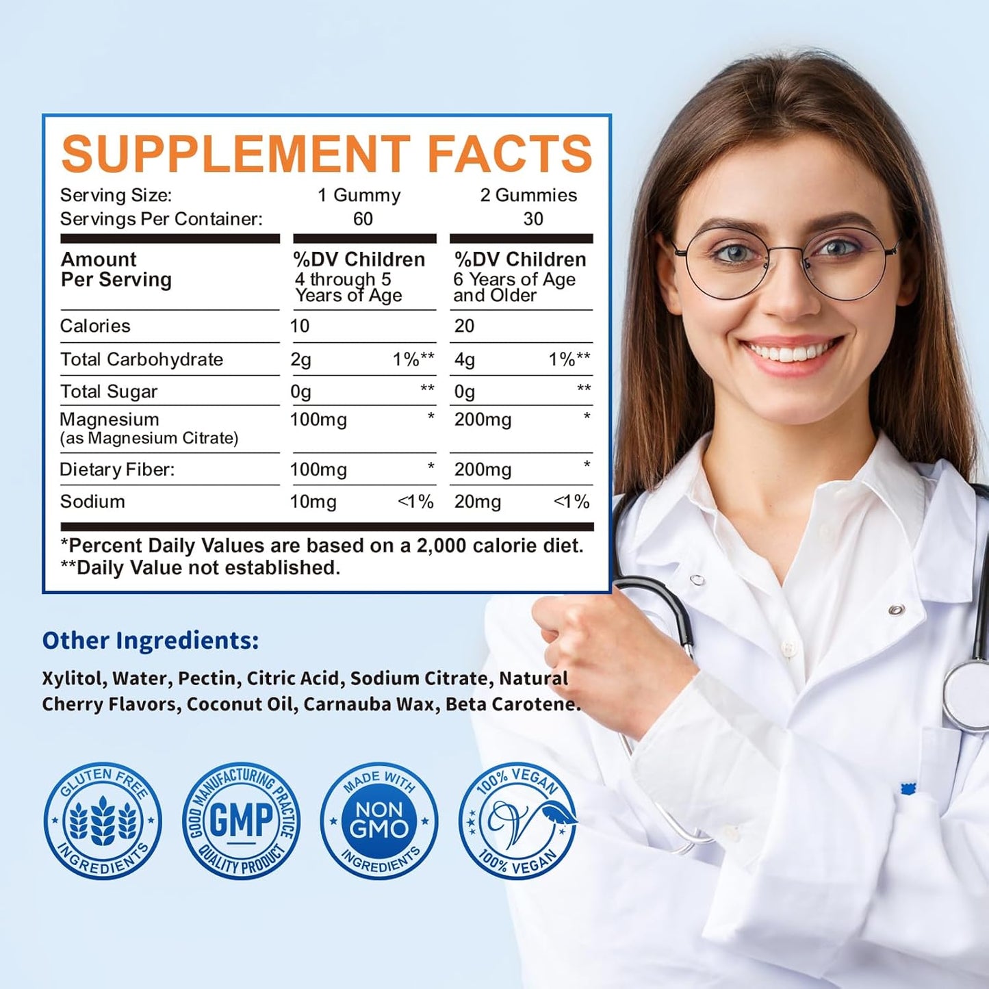 2 Pack ReviNutra Kids Magnesium Gummies: Citrate Supplement for Calm Sleep, Bone & Muscle Health, Nerve Relaxation in Adults & Kids