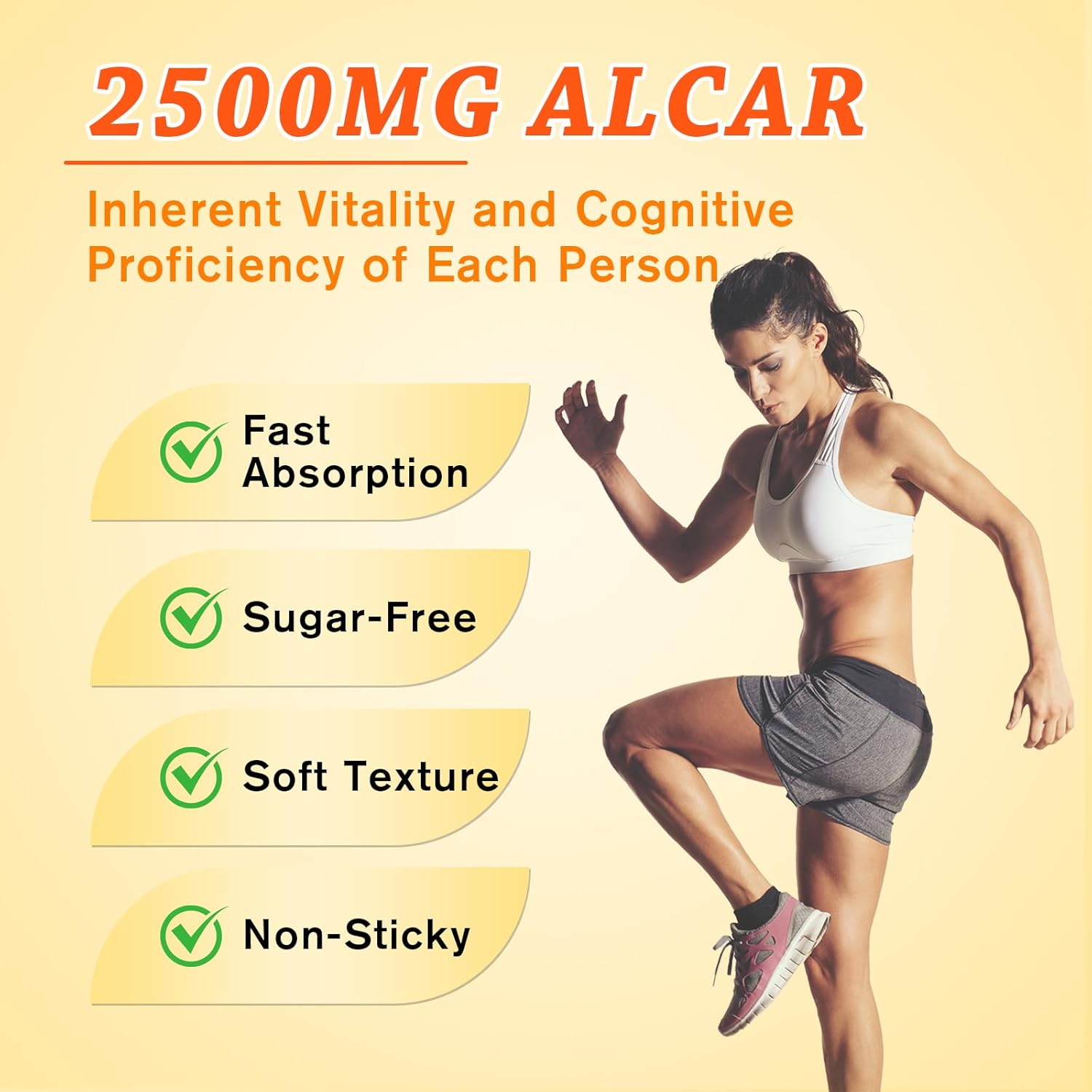 2 Pack Sijigood Acetyl L-Carnitine Gummies - Daily Energy & Immune Support for Men & Women, Mango Flavor (120 Count)