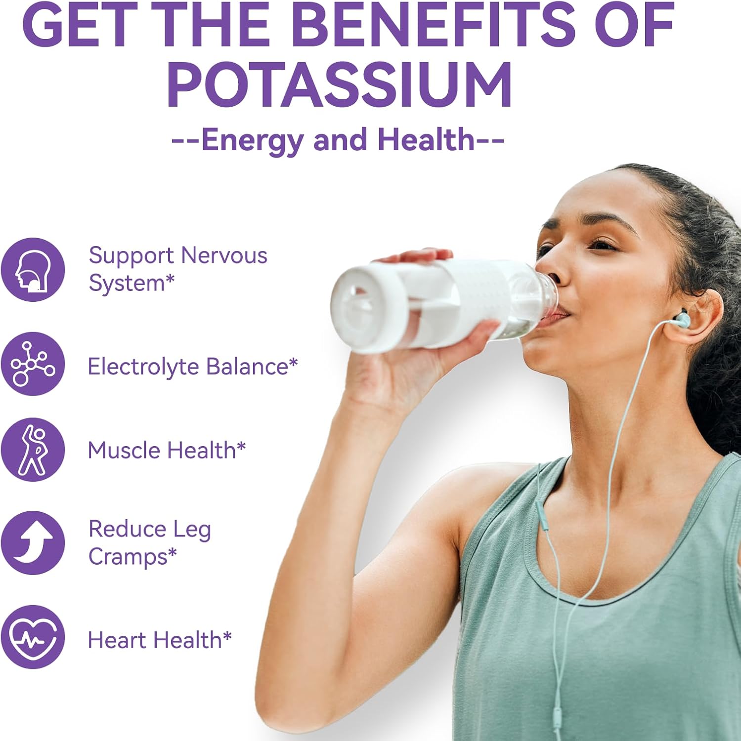 2 Pack SmildeHeal Potassium Gummies 1000mg for Adults - Supports Leg Cramps & Muscle Health - Vegan, Non-GMO - 120 Count