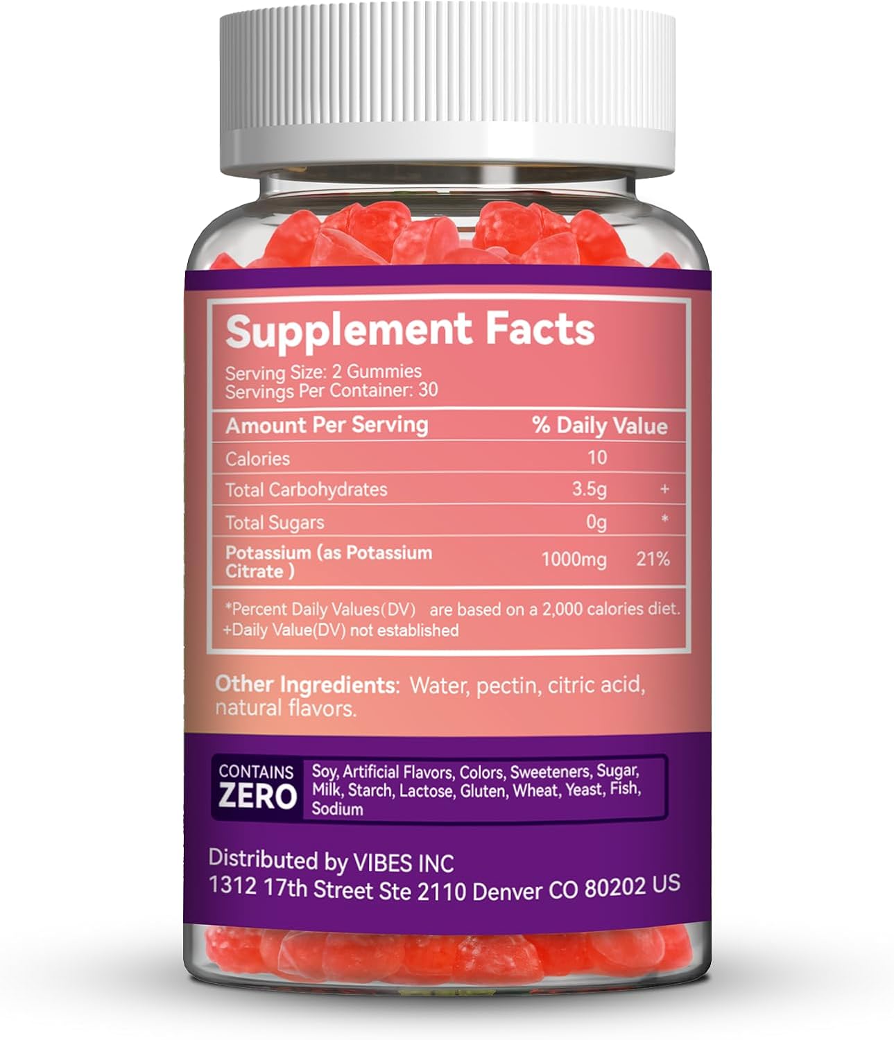 2 Pack SmildeHeal Potassium Gummies 1000mg for Adults - Supports Leg Cramps & Muscle Health - Vegan, Non-GMO - 120 Count