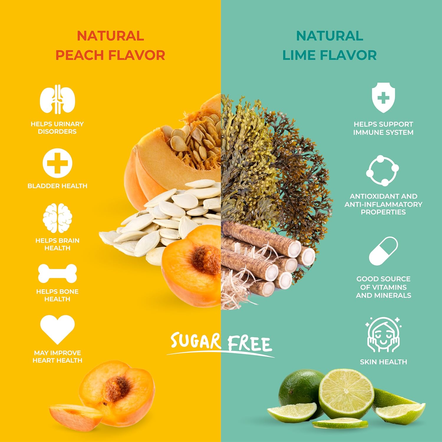 2 Pack Sugar-Free Seamoss & Pumpkin Gummies for Skin, Thyroid & Immune Support - Hair Growth & Prostate Health