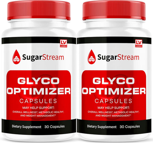 2 Pack SugarStream Glyco Optimizer Capsules - Glycogen Sugar Stream Supplement for Blood Support, 60 Capsules