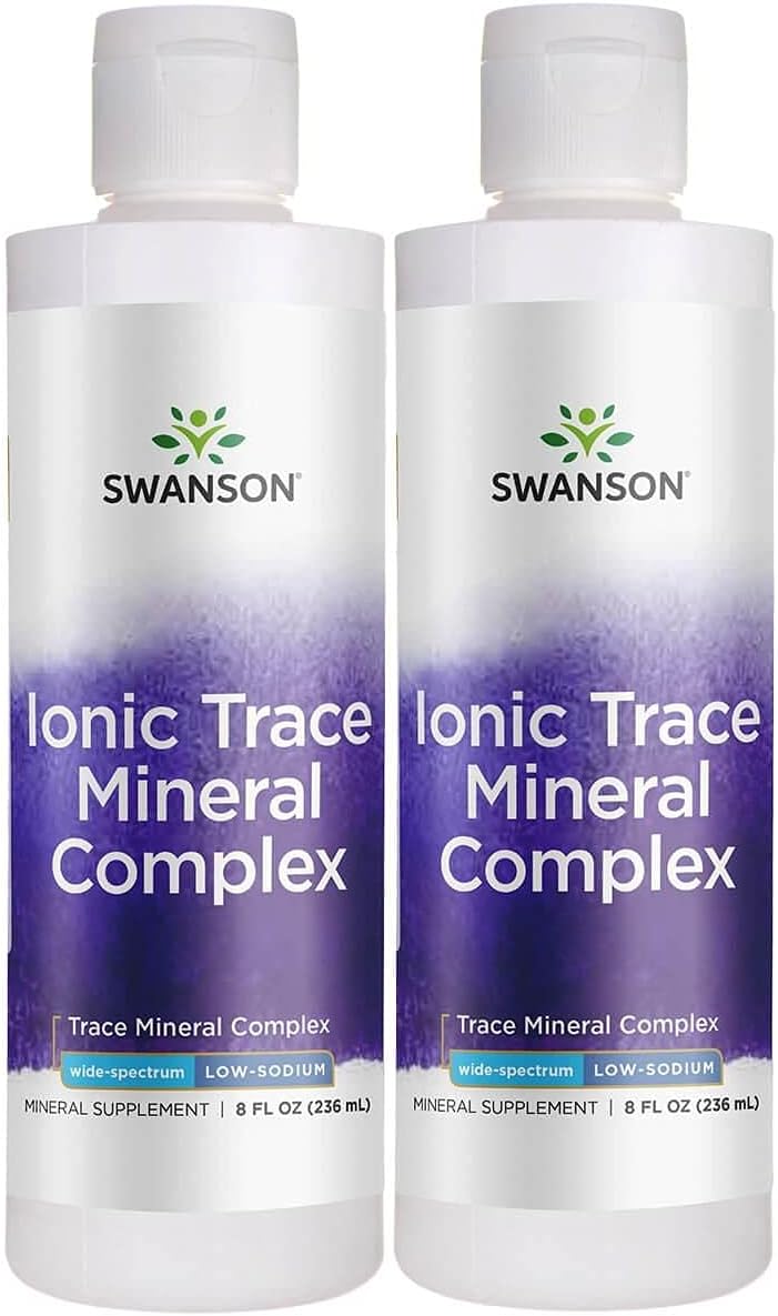 2 Pack Swanson Concentrace Trace Mineral Drops 8oz - Complete Mineral Complex for Energy, Hydration, & Electrolyte Balance with Over 72 High Absorption Ionic Minerals - Magnesium, Potassium, Calcium