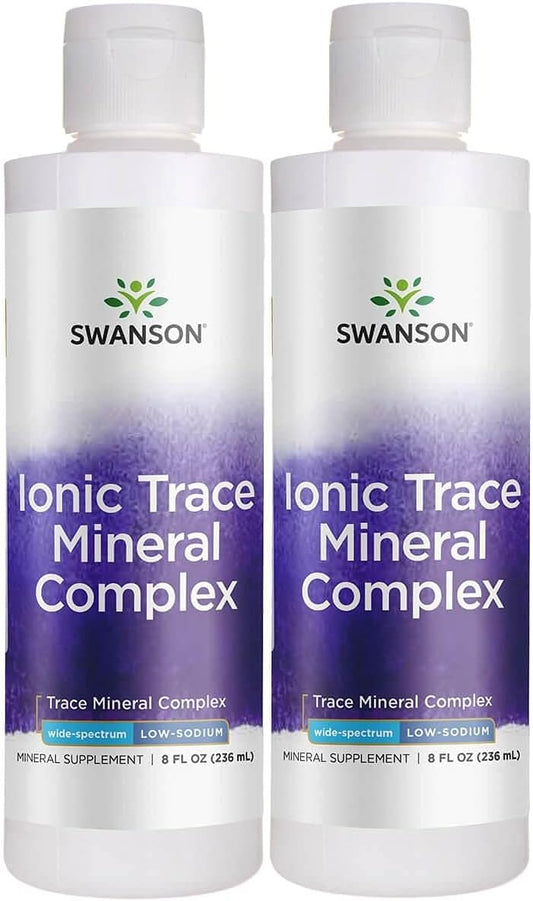 2 Pack Swanson Concentrace Trace Mineral Drops 8oz - Complete Mineral Complex for Energy, Hydration, & Electrolyte Balance with Over 72 High Absorption Ionic Minerals - Magnesium, Potassium, Calcium