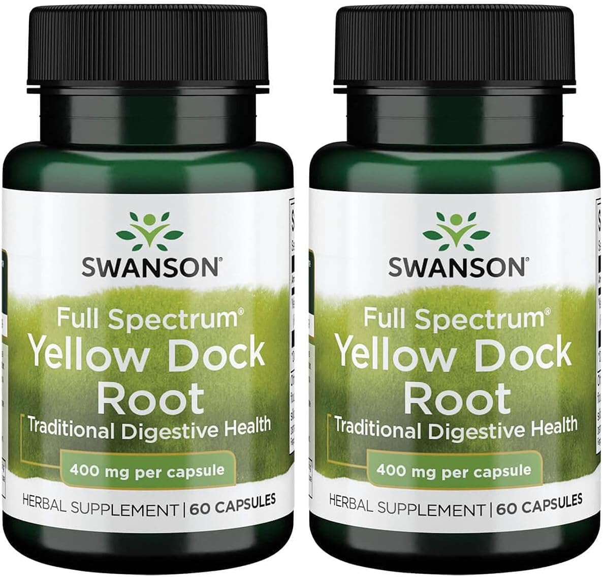 2 Pack Swanson Full Spectrum Yellow Dock Root 400mg 60 Capsules