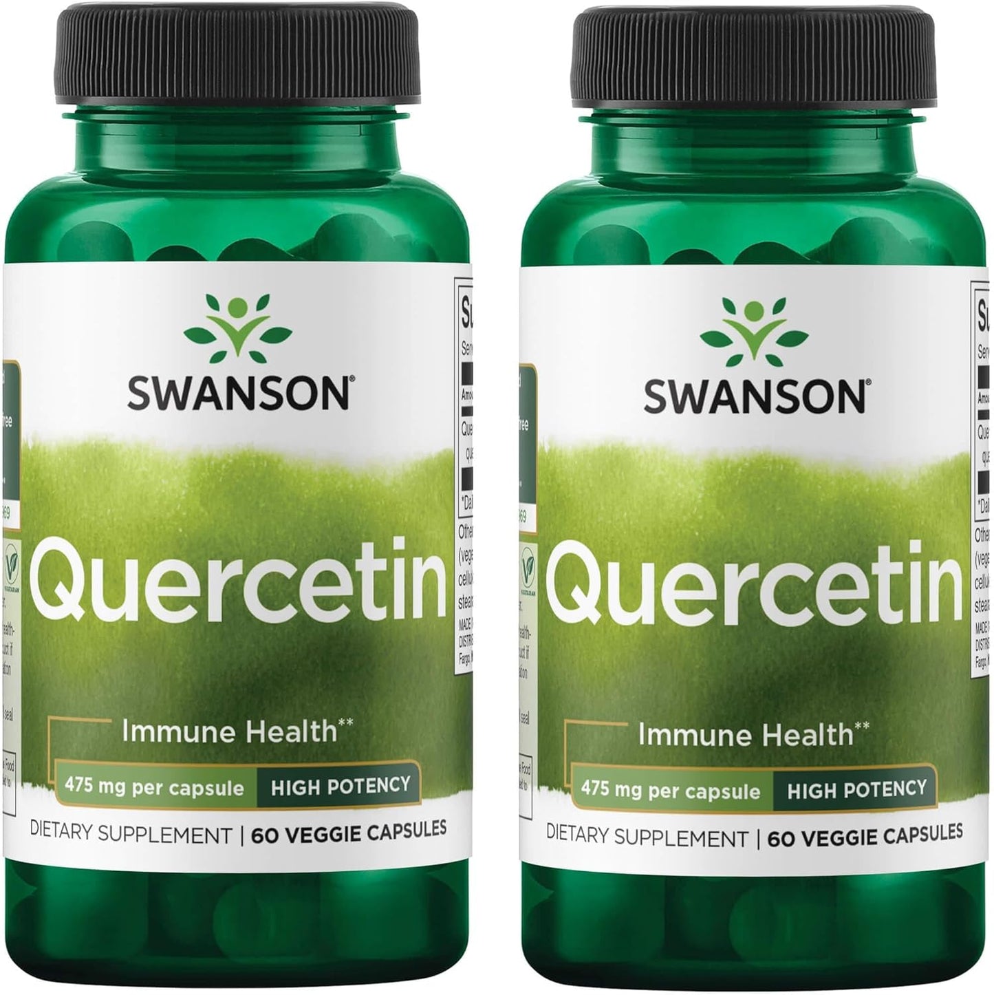 2 Pack Swanson High Potency Quercetin Antioxidant Defense 60 Veggie Capsules