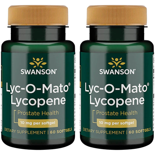 2 Pack Swanson Lyc-O-Mato Lycopene 10mg 60 Softgels - Antioxidant Supplement