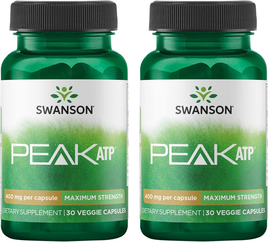 2 Pack Swanson Maximum Strength Peak ATP Supplement for Cellular Energy Support, Physical Performance, and Vitality