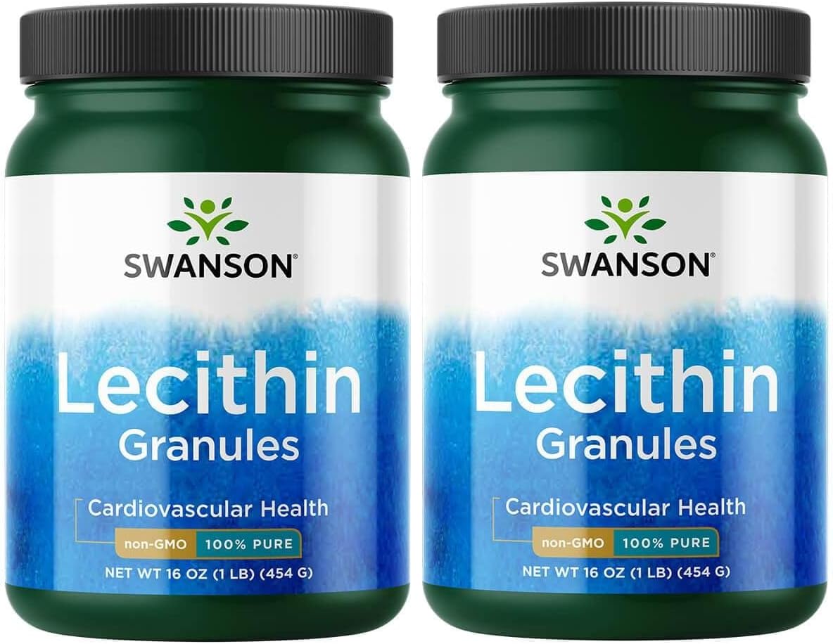 2 Pack Swanson Non-GMO 100% Pure Lecithin Granules 16 Ounce - Total 32 Ounces