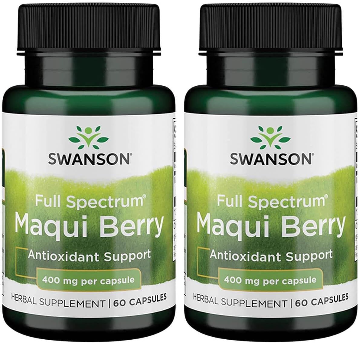 2 Pack Swanson Premium Full Spectrum Maqui Berry 400 mg Capsules