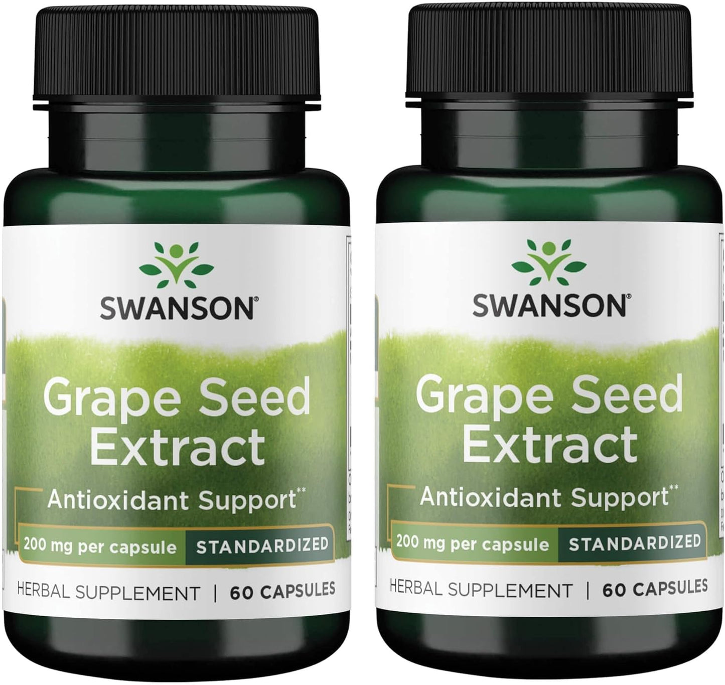 2 Pack Swanson Standardized Grape Seed Extract 200mg 60 Capsules - Antioxidant Supplement