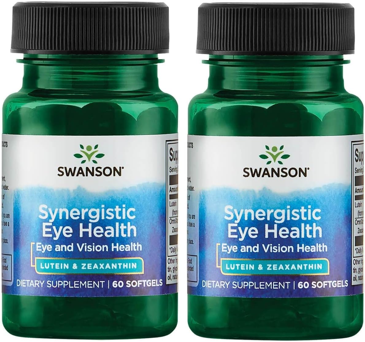 2 Pack Swanson Synergistic Eye Health Supplement - Lutemax Lutein 20 mg and OmniXan Zeaxanthin 2 mg Softgels for Vision Support