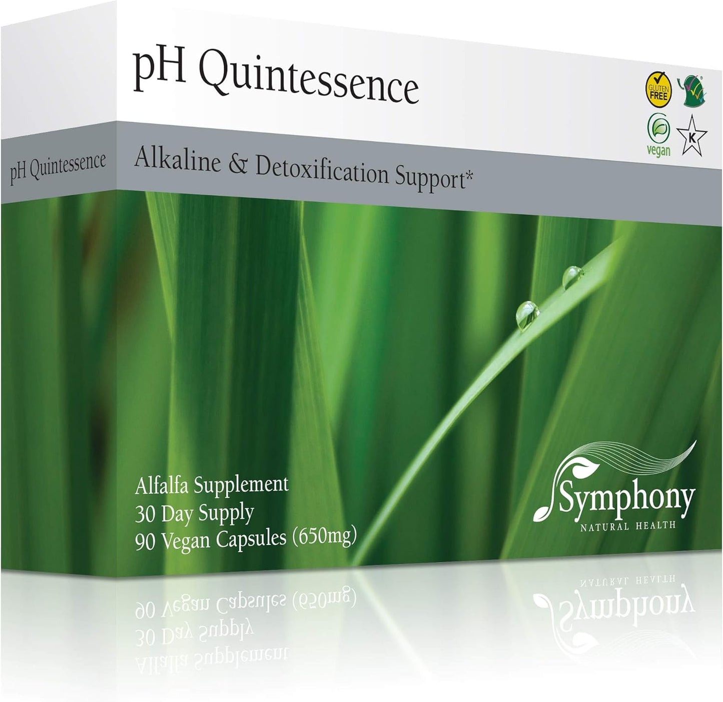 2 Pack Symphony Natural Health pH Quintessence Alfalfa Concentrate Capsules - Alkalize, Balance pH, Detox Support - 360 Vegan Capsules