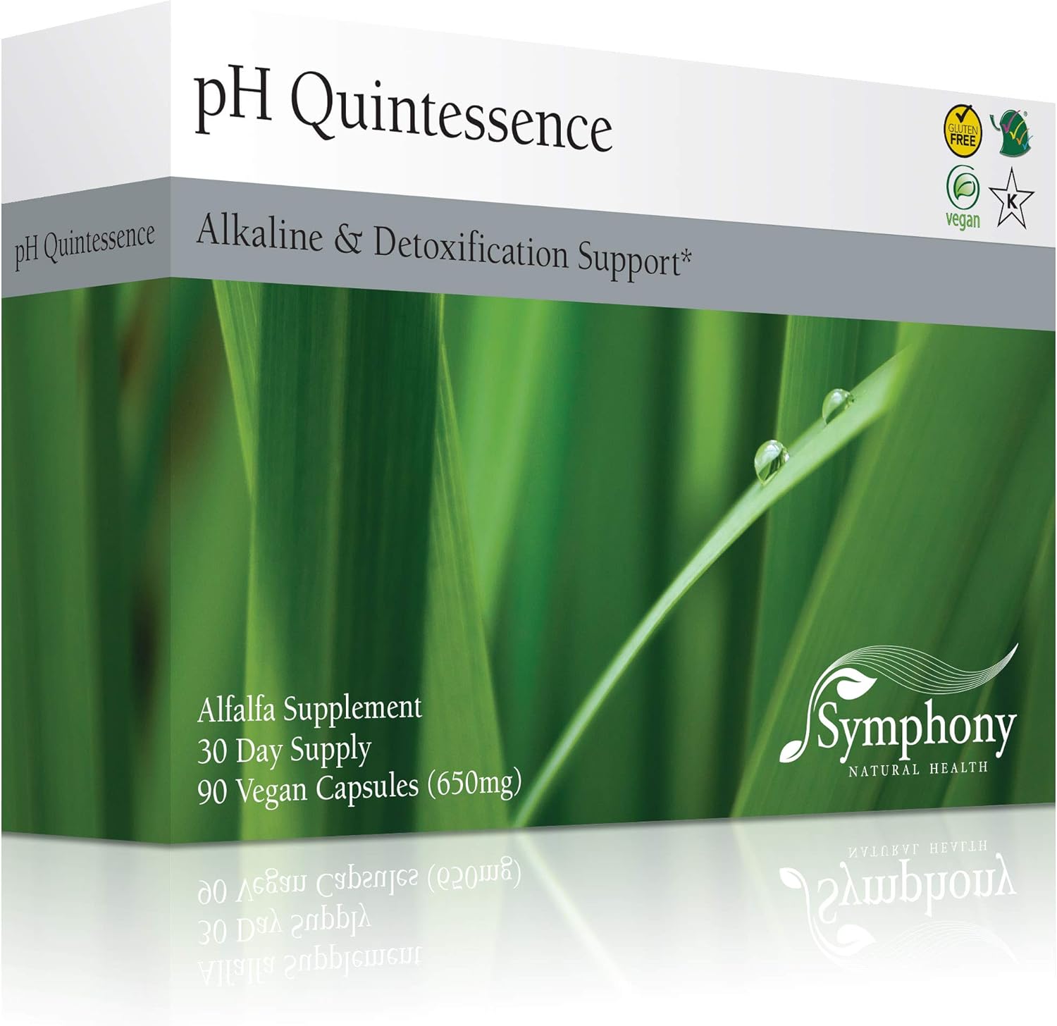 2 Pack Symphony Natural Health pH Quintessence Alfalfa Concentrate Capsules - Alkalize, Balance pH, Detox Support - 360 Vegan Capsules