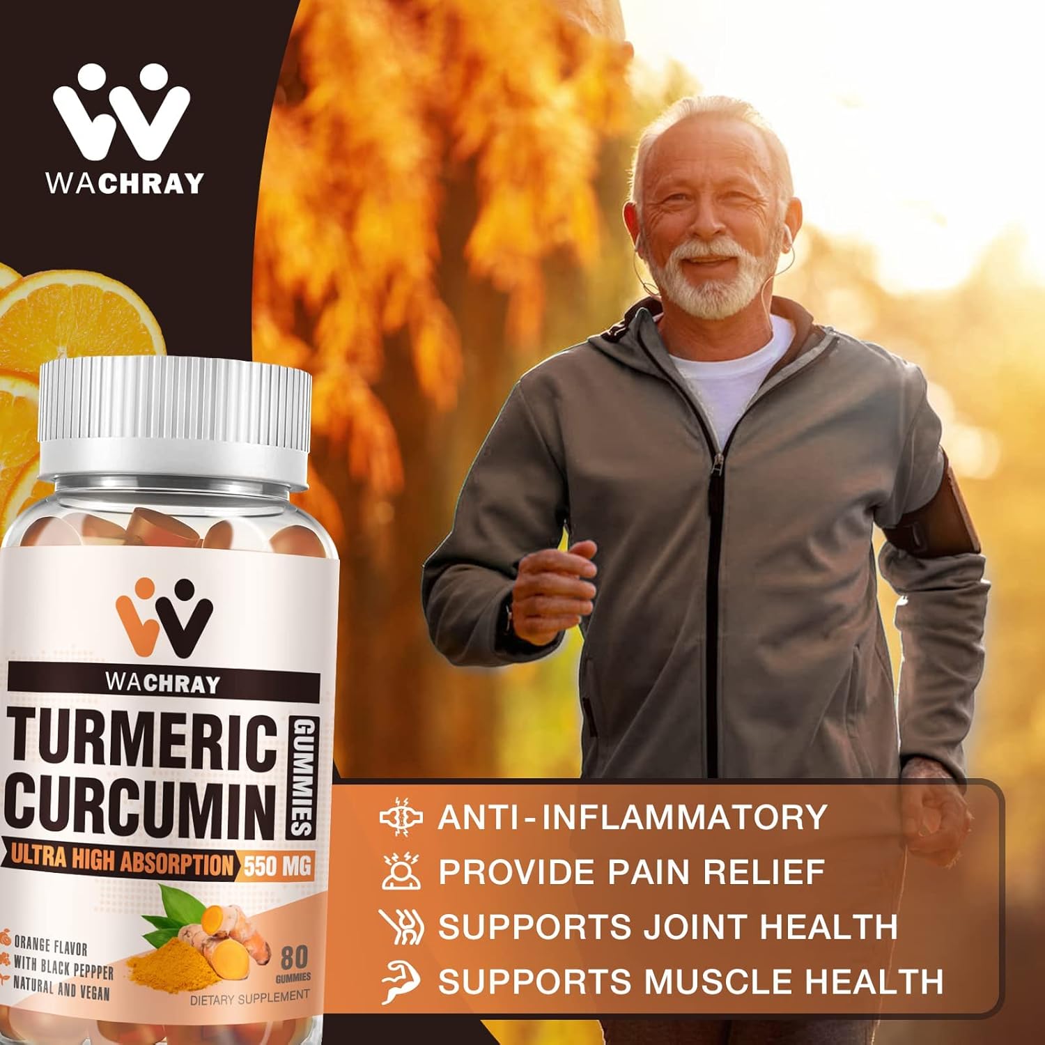 2 Pack Turmeric Curcumin Gummies with Ginger & Black Pepper Extract - Pain & Inflammation Support for Joints, Weight & Health - Vegan & Organic - Adults & Kids