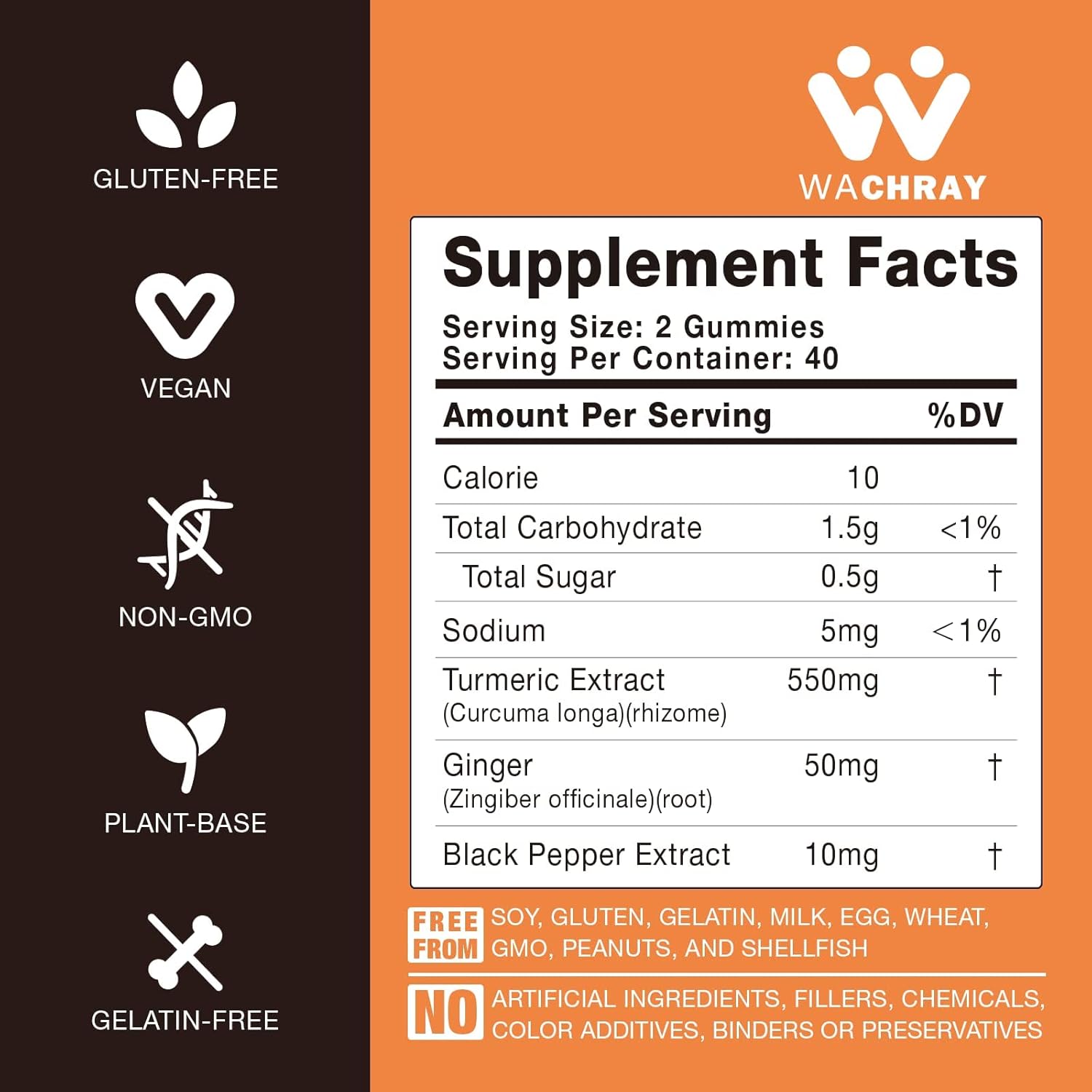 2 Pack Turmeric Curcumin Gummies with Ginger & Black Pepper Extract - Pain & Inflammation Support for Joints, Weight & Health - Vegan & Organic - Adults & Kids