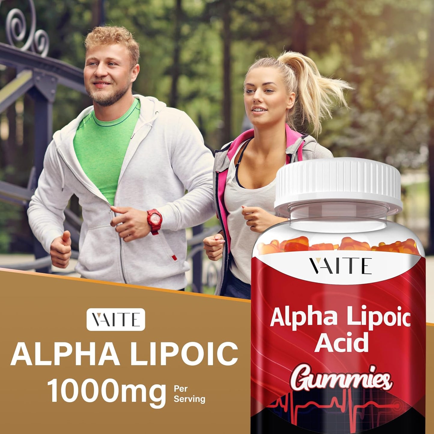 2 Pack VAITE Alpha Lipoic Acid Gummies - Extra Strength Antioxidant Supplement for Brain & Nerve Support - 60 Chewable Supplements for Pain Relief - Non-GMO, Vegan, Gluten-Free
