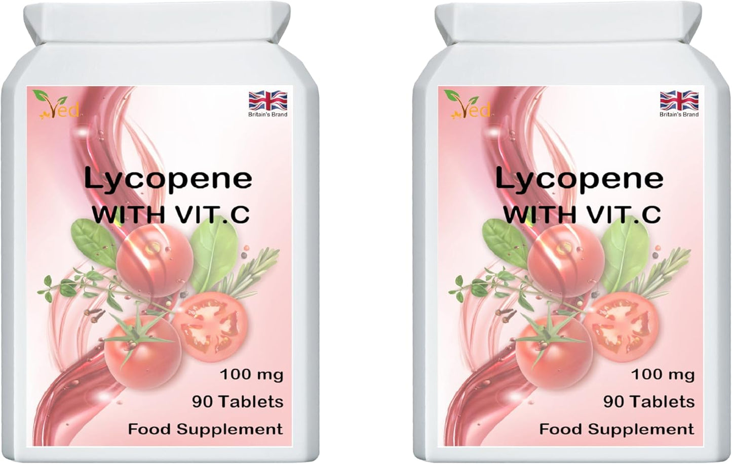 2-Pack Ved Lycopene Supplement | 100mg, 180 Tablets Total