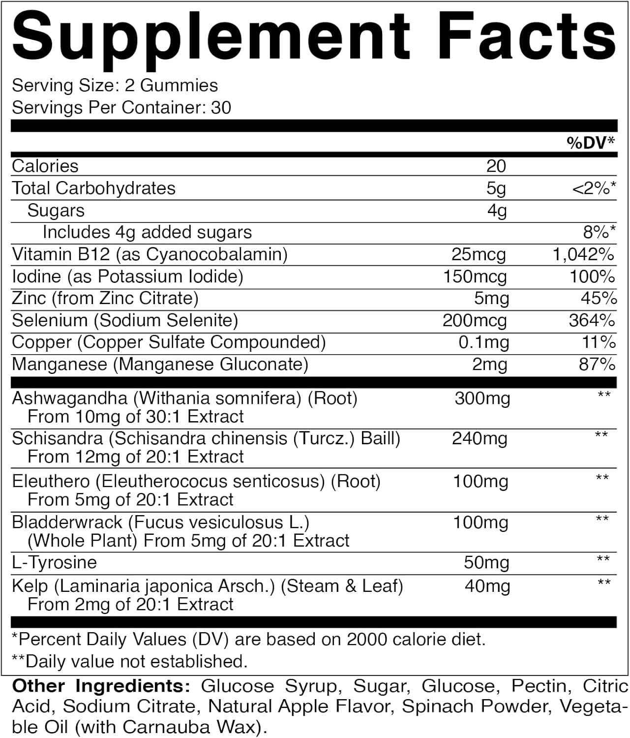 2 Pack Vegan Thyroid Support Gummies with Iodine, Kelp - 60 Count - Boost Energy, Metabolism - Plant Based Formula