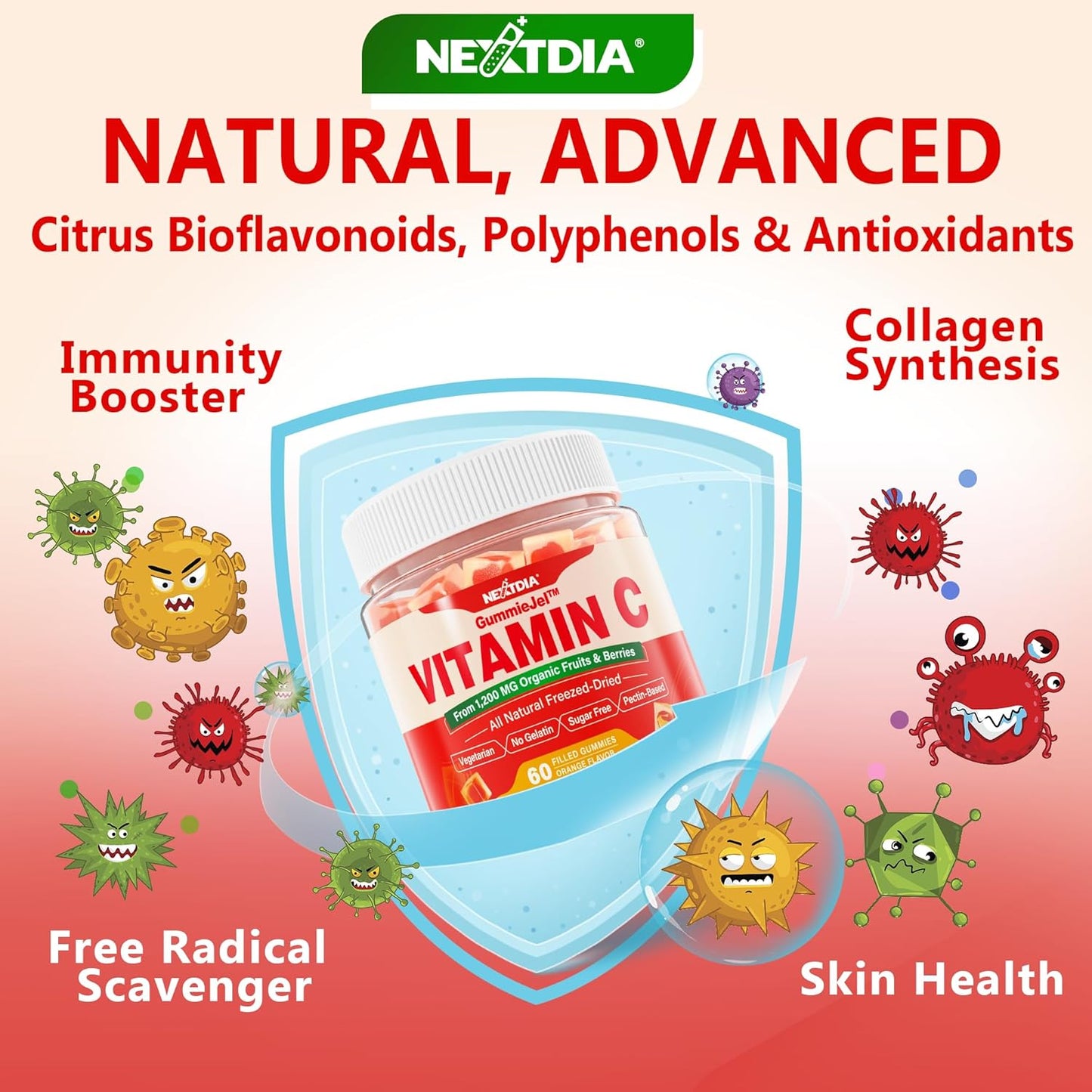 2 Pack Vegan Vitamin D3 5000IU K2 Gummies + Whole Food Vitamin C Gummies Combo