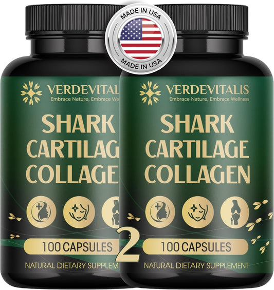 2 Pack Verdevitalis Fish Collagen Peptides Capsules - Non-GMO, Gluten Free - Type I, II, III, V, X - Hydrolyzed Collagen Supplements for Hair, Skin, Nails, Joints