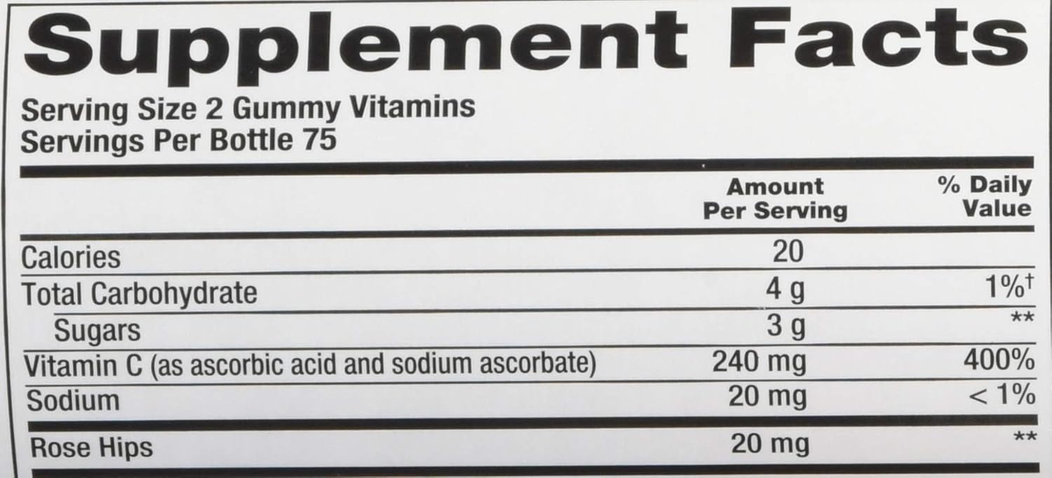 2 Pack Vitafusion Power C Adult Vitamin Gummies - Natural Orange Flavor, 300 Gummies for Immune Support