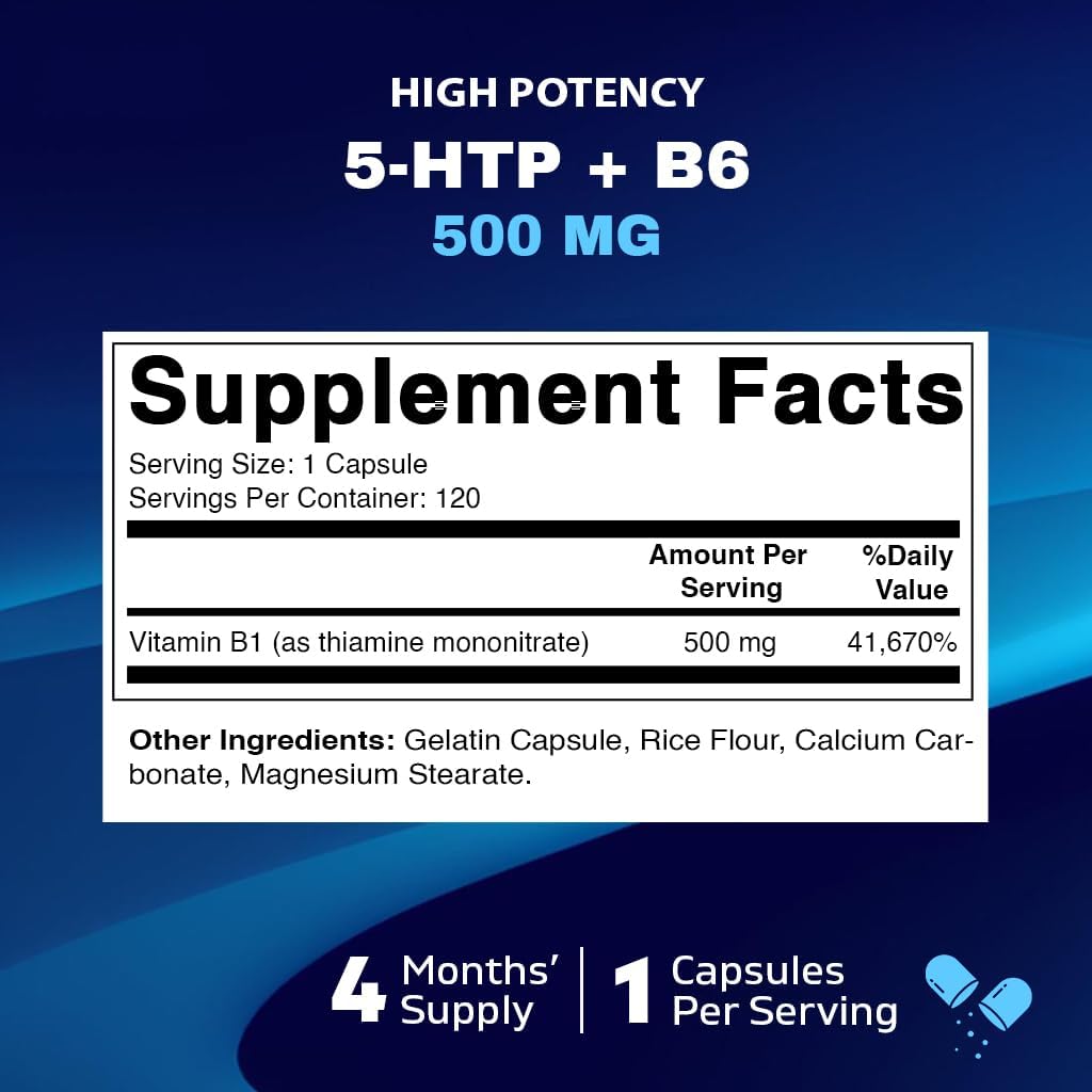 2 Pack Vitamatic Vitamin B1 (Thiamine) 500mg - 120 Capsules - Boost Energy and Metabolism - BoostGo Australia