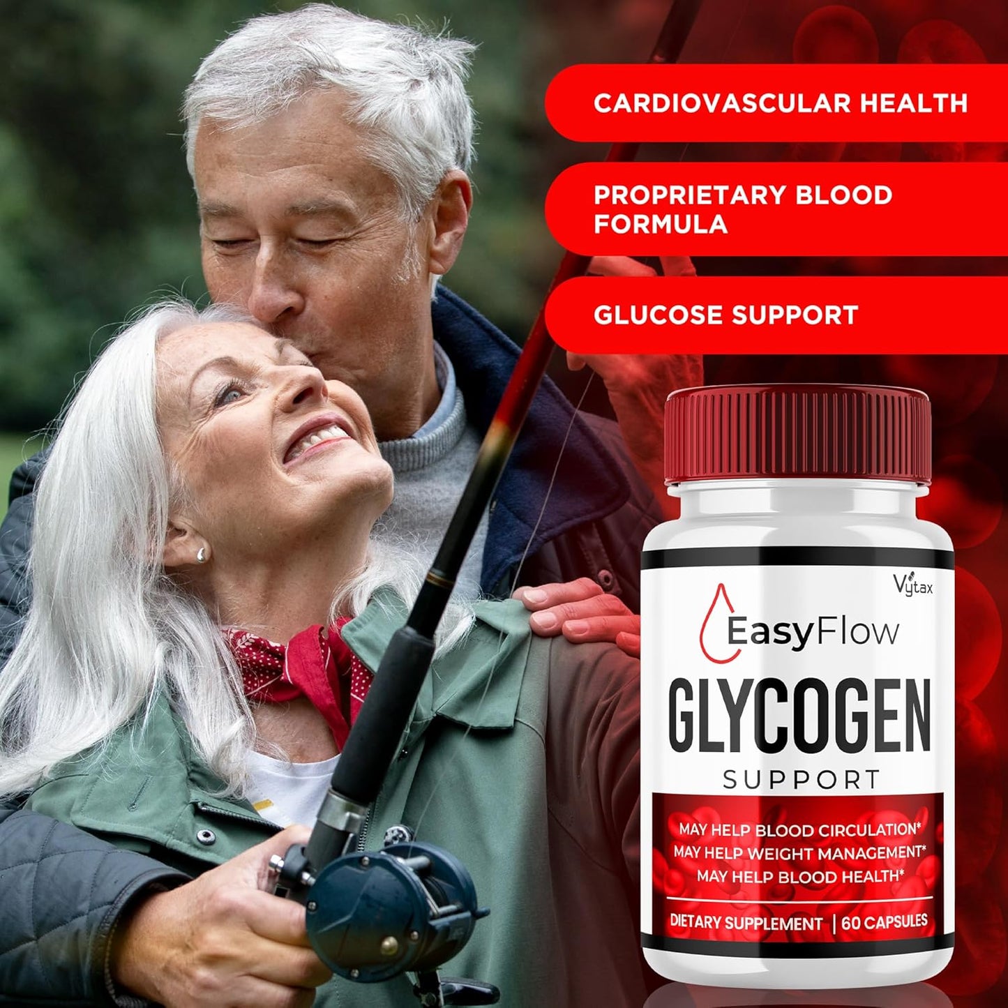 2 Pack Vytax Easy Flow Capsules for Glycogen and Blood Support - Maximum Strength Vitamin Supplement for Healthy Blood Vessels - All Natural Formula (120 Capsules)