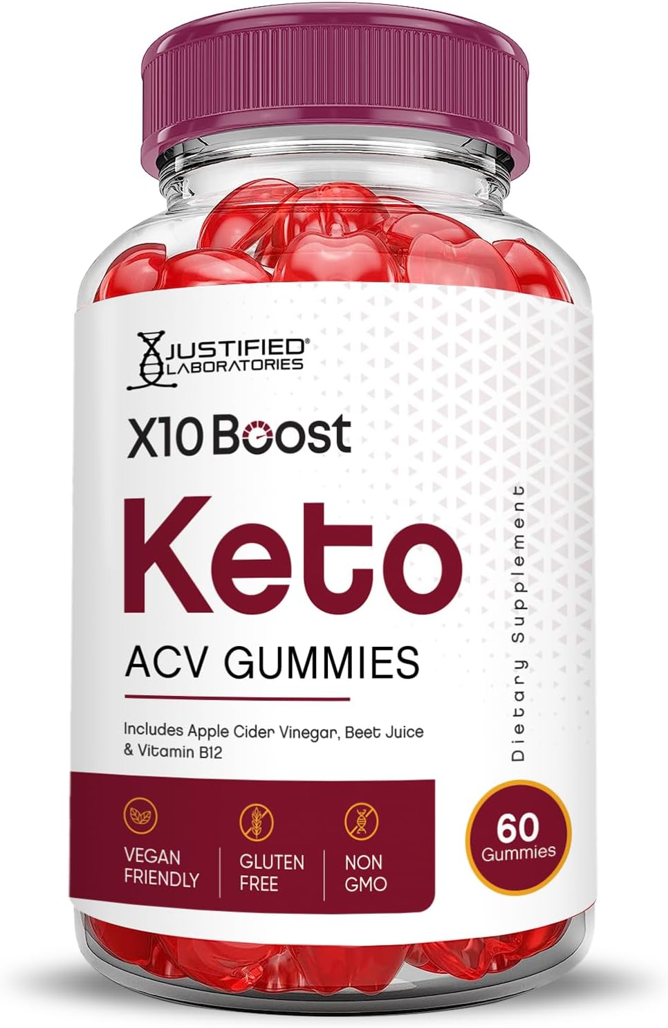 2 Pack X10 Boost Keto ACV Gummies 1000MG Formula with Pomegranate Beet Juice - Vegan Non GMO 120 Gummies